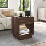 vidaXL Table basse avec LED infini chêne marron 40x40x50 cm