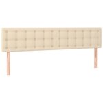 vidaXL Tête de lit à LED Crème 200x5x78/88 cm Tissu