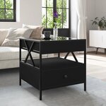 vidaXL Table basse avec LED Infinity noir 50x50x51 cm