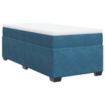vidaXL Sommier à lattes de lit et matelas Bleu foncé 80x200 cm Velours