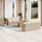 vidaXL Salon de jardin avec coussins 7 Pièces beige résine tressée