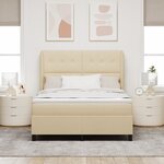 Lit Box Spring vidaXL avec Matelas Crème 140x190 cm Tissu