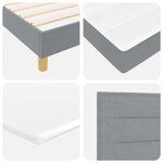 vidaXL Lit à ressorts et matelas gris clair 140x190 cm en tissu