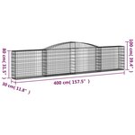 vidaXL Paniers à gabions arqués 9 Pièces 400x30x80/100 cm Fer galvanisé
