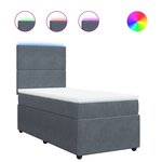 vidaXL Sommier à lattes de lit et matelas Gris foncé 90x200 cm Velours