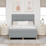 vidaXL Lit à sommier avec matelas gris clair 140x200 cm tissu