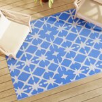 vidaXL Tapis d'extérieur bleu et blanc 140x200 cm PP