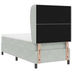 Lit Box Spring vidaXL avec Matelas Gris Clair 100x200 cm en Velours