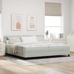 Lit à ressorts vidaXL avec matelas et lumière LED Gris clair 200x200 cm Velours