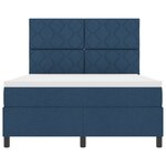 vidaXL Lit à Ressorts avec Matelas & Lumière LED Bleue 140x190 cm Tissu