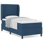 Lit sommier avec matelas vidaXL Bleu 80x200 cm Tissu