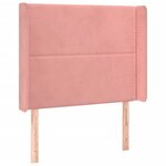 vidaXL Sommier à lattes de lit matelas et LED Rose 90x190 cm Velours