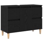 vidaXL Ensemble de meubles de salle de bain 3 pièces Chêne noir Bois d'ingénierie