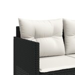 vidaXL Chaise longue avec coussins noir résine tressée