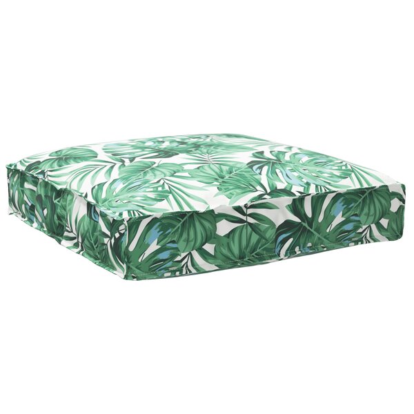 vidaXL Coussin de palette pour siège à motif feuille 80x80x12 cm en tissu Oxford