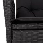 vidaXL Ensemble à manger de jardin 9Pièces coussins noir résine tressée