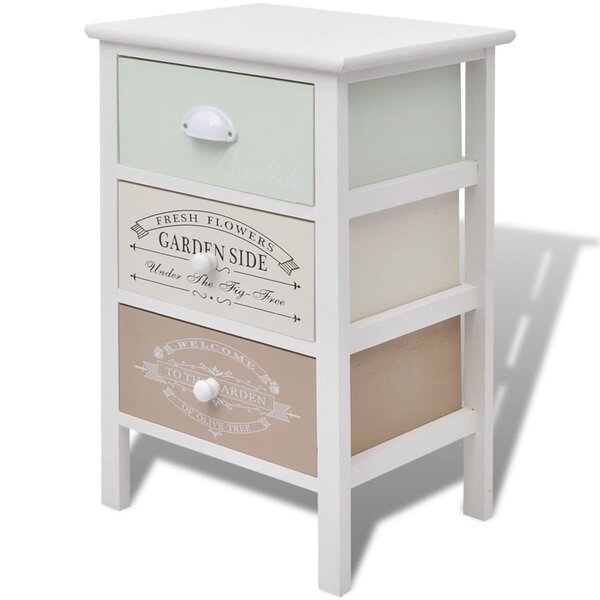 vidaXL Armoire de rangement en style français 3 tiroirs Bois
