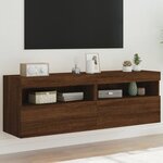 vidaXL Meubles TV muraux lumières LED 2 Pièces chêne marron 60x30x40 cm