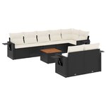 vidaXL Salon de jardin 9 Pièces avec coussins noir résine tressée