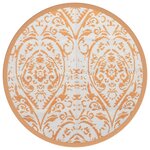 vidaXL Tapis d'extérieur orange et blanc Ø200 cm PP