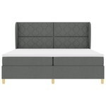 Lit Box Spring vidaXL avec Matelas Gris Foncé 200x200 cm Tissu