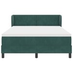 Lit à ressorts vidaXL avec matelas vert foncé 140x190 cm en velours