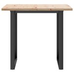 vidaXL Table à manger cadre en O 90x90x75 5cm bois de pin massif fonte