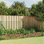 vidaXL Clôture en treillis métallique et piquet d'ancrage vert 1x25 m