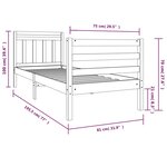 vidaXL Cadre de lit 75x190 cm Petit simple Bois massif