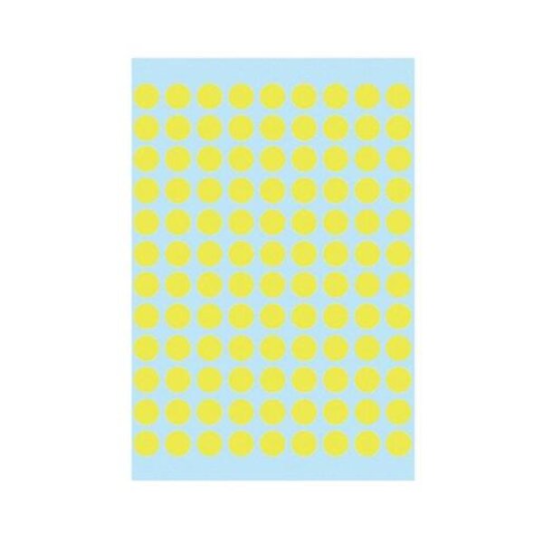 Etui de 540 étiquettes multi-usages diamètre 8 mm jaune fluo herma