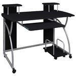 Bureau table poste de travail meuble d'ordinateur informatique étude d'ordinateur 110 x 52 x 88 5 cm bois d’ingénierie noir 02_0023743