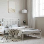 vidaXL Cadre de lit métal sans matelas et tête de lit blanc 100x190 cm