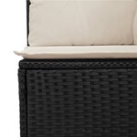 vidaXL Chaise de jardin sans accoudoirs avec coussins noir poly rotin