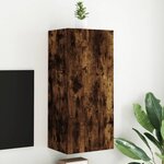vidaXL Meuble TV mural chêne fumé 40 5x30x90 cm bois d'ingénierie