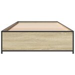 vidaXL Cadre de lit chêne sonoma 90x190 cm bois d'ingénierie et métal