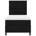 vidaXL Lit à ressorts avec matelas & LED Noir 100x200 cm Tissu