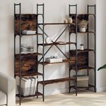 vidaXL Bibliothèque chêne fumé 155 5x24x166 5 cm bois d'ingénierie