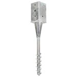 vidaXL Piquets au sol 2 Pièces Argenté 8x8x57 cm Acier galvanisé