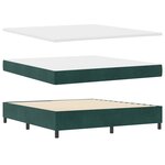 Lit à ressort avec matelas et LED vert foncé 180x200 cm en velours