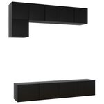 vidaXL Ensemble de meubles TV 5 Pièces Noir Bois d'ingénierie