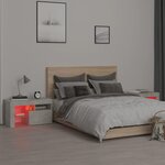 vidaXL Tables de chevet 2 Pièces et lumières LED Gris béton 70x36 5x40 cm
