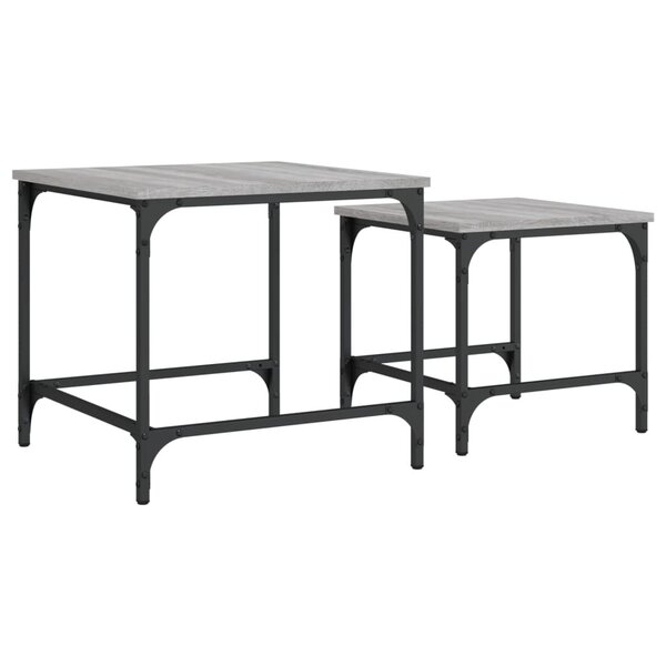 vidaXL Tables basses gigognes 2 Pièces sonoma gris bois d'ingénierie