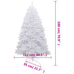 vidaXL Sapin de Noël artificiel à charnières avec neige floquée 180 cm