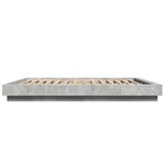 vidaXL Cadre de lit avec lumières LED gris béton 160x200 cm