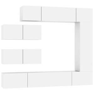 vidaXL Ensemble de meubles TV 7 Pièces Blanc Bois d'ingénierie