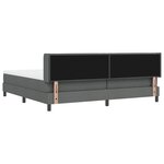 Lit Box Spring avec Matelas Gris Foncé 200x200 cm Tissu