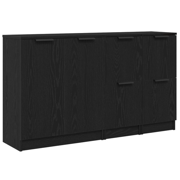 Buffets vidaXL 3 Pièces Bois d'ingénierie Noir