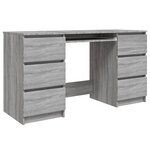 Bureau table poste de travail meuble d'ordinateur informatique étude sonoma 140 x 50 x 77 cm bois d'ingénierie gris 02_0023960