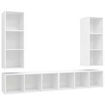 vidaXL Meubles TV muraux 4 Pièces Blanc Aggloméré