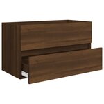 vidaXL Meuble lavabo avec bassin intégré Chêne brun Bois d'ingénierie